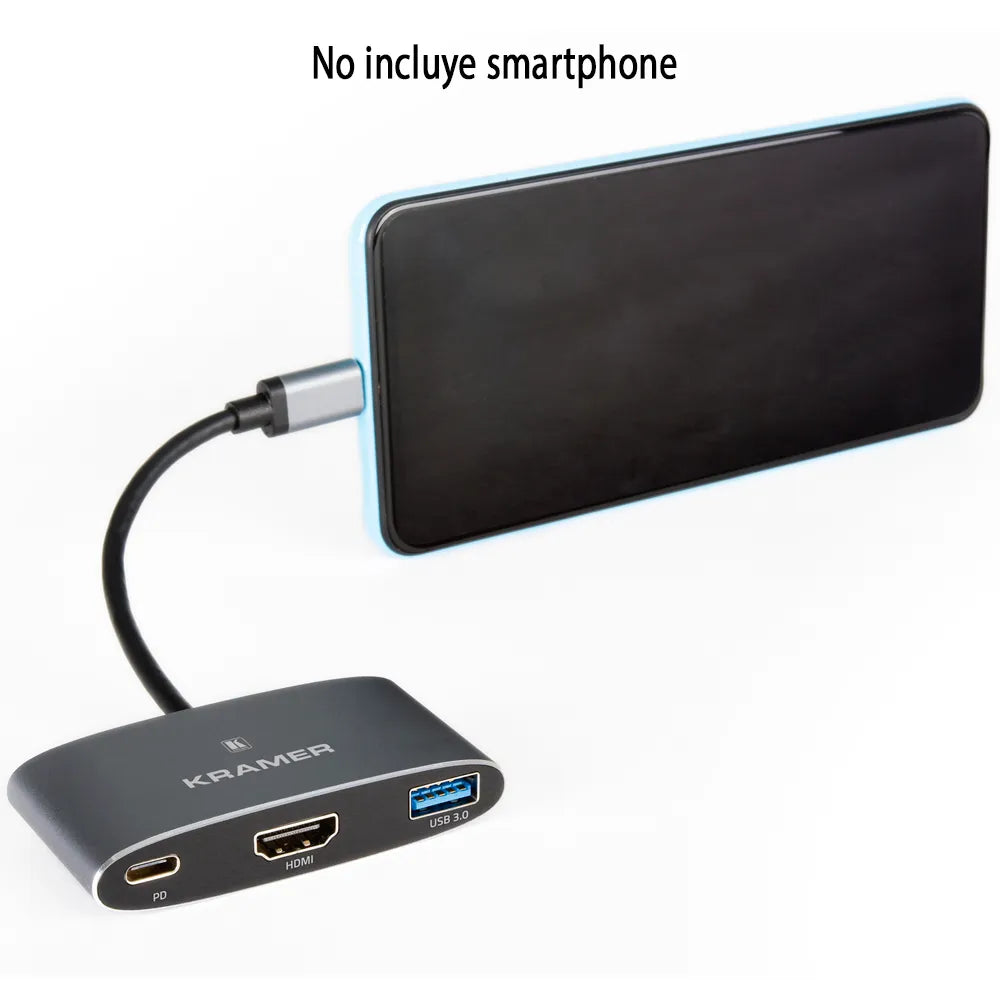KDock-1 Adaptador USB-C Multipuerto conectado a un móvil